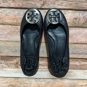 Tory Burch Black Minnie Travel Flats